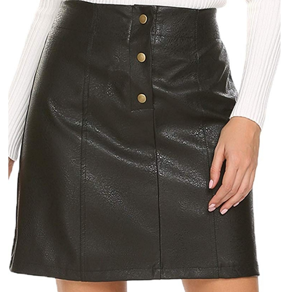 Vegan leather mini-skirt